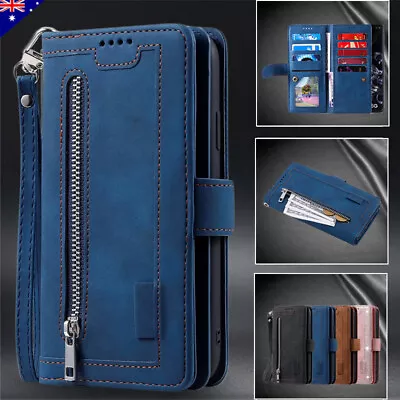 $17.89 • Buy For IPhone 14 13 12 11 Pro Max XR 8/7 Plus Zipper Case Leather Wallet Flip Cover
