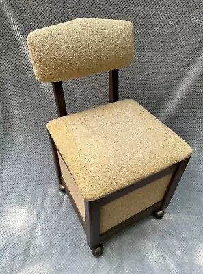 Vintage Stump Brand Rolling Sewing Storage Chair/Hassock—Excellent Condition! • $235