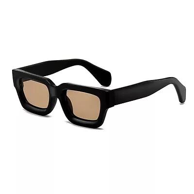 Thick Square Frame Sunglasses For Men Women Rectangle Brown Tinted  Sunglasses • $15.99