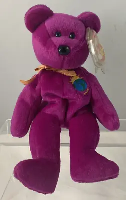 Ty Beanie Babies Millenium Purple  Bear 2000 With Tag • £99.99