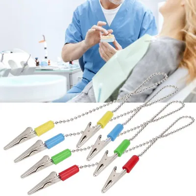 $10.59 • Buy 5* Dental Patient Bib Clips Chains Napkin Holder Clamps Flexible Coil Ball