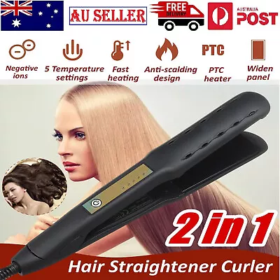 2in1 Hair Straightener Curler Dry Ceramic Curling Iron Ultra Smooth Hair Tool Au • $29.49