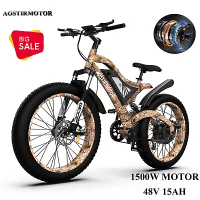 Aostirmotor 26  1500W Electric Bike Mountain Bicycle 48V/15A Fat Tire E-bike • $999