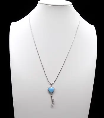 $252 Marahlago Larimar White Sapphire Necklace 925 Sterling Silver Chain Adjusts • $223.25