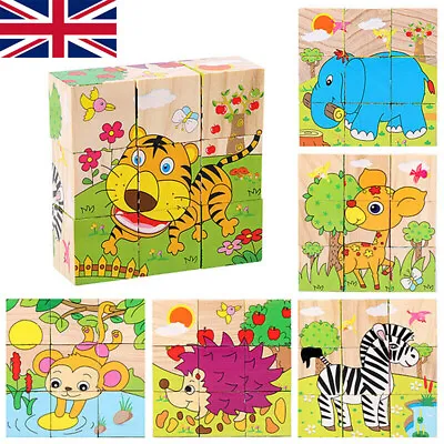 Gifts Baby 6 Animal Shape Toddler Puzzles Kid Toys Boys Child For 1 2 3 Year Old • £6.85