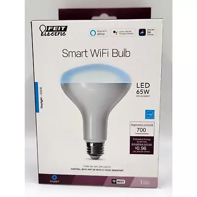 Feit Electric BR30 E26 (Medium) Smart WiFi LED Bulb Daylight 65 Watt Flood Light • $12