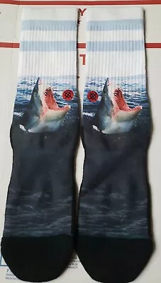 Stance Landlord Sublimated Crew Socks Blue Men's Shark Medium • $13.50