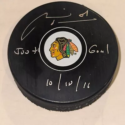 MARIAN HOSSA Signed Chicago BLACKHAWKS Puck JSA Witnessed W/ 500th GOAL Insc • $43