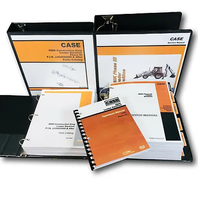 $158.97 • Buy Case 580K Phase Iii 3 Loader Backhoe Service Manual Parts Catalog Operators Set