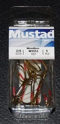 Mustad W3551-20 - Size 2/0 - Bronze Weedless Treble Hooks Weed Guard • $7.29