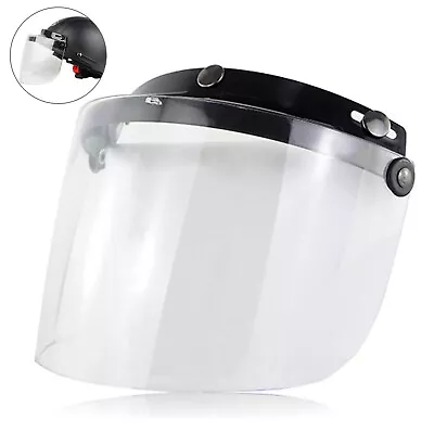 3-Snap Universal Flip Up Visor Shield Lens For Motorcycle Helmet Open Face B9U2 • $11.94