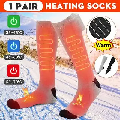 £14.02 • Buy Electric Heated Socks Boot Feet Warmer USB Rechargable Battery Winter Warm Sock
