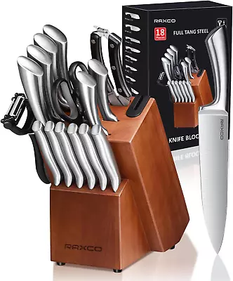 RAXCO Knife Set18 Piece Knife Block Set- Knives Set For KitchenFull Tang Steel • $84.12