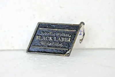 Vintage Johnnie Walker Black Label Old Scotch Whisky Advertising Keychain Metal • $90.83