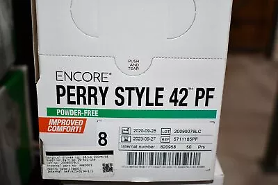 NEW 50-Pairs Ansell Encore Perry Style 42 PF Surgical Size-8 Glove Box 5711105PF • $49.99