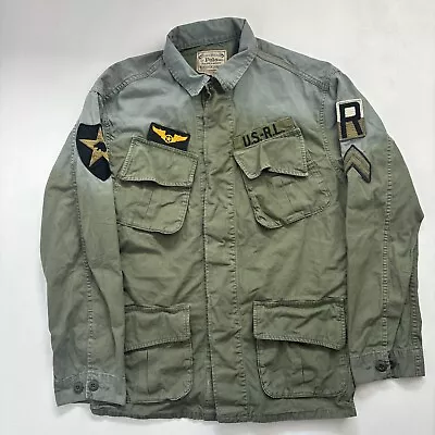 Polo Ralph Lauren Military Field Jacket Army Coat Utility Safari S Green Olive • £100
