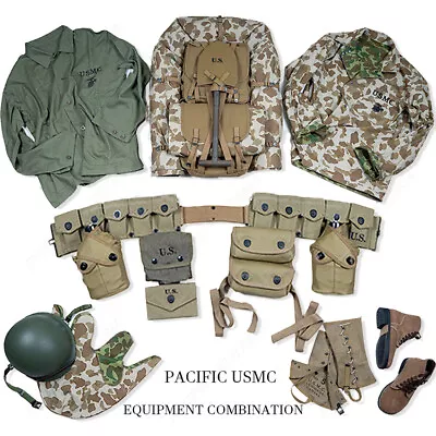 Ww2 Us Army Equipment Conbination Hbt Usmc Uniform And Usmc Backpack M1 Helmet W • $799.99