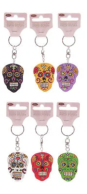 £2.45 • Buy Candy Skull Keyring Mexican Sugar Day Of The Dead Keychain Ornament Gift 