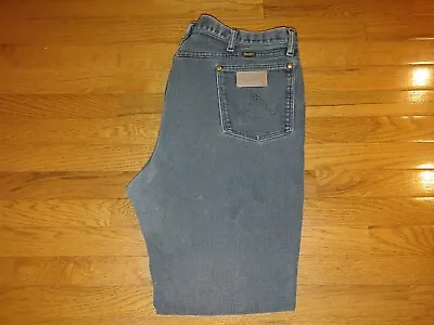 * Vtg Mens Wrangler 42x30 Tag 44x32 Cowboy Cut Faded Black Jeans 947wbk Usa Made • $5.29