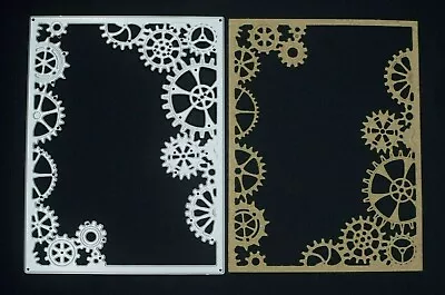 Metal Cutting Die Frame With Cogs Steampunk Card Making Scrapbooking B8 • £7.14