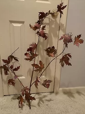 Vtg Copper Color Metal Wall Sculpture Autumn Leaves Tree Branch C Jere Era • $79