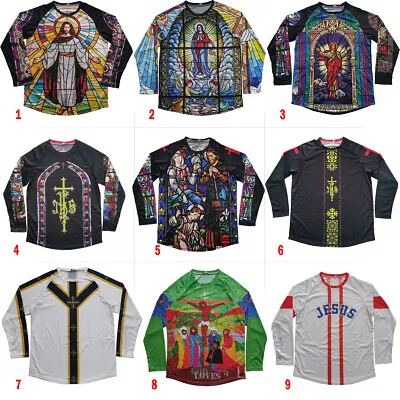 Jesus Cycling Jersey Church Bicycle Jacket Maria Wear Bike Clothes MTB Shirt Top • $19.95