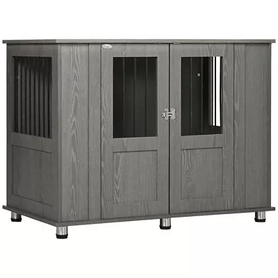 Dog Kennel Crate Cage Pet Large Metal Table End Wooden House Puppy Furniture • £169.54