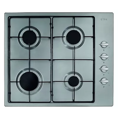 187 CDA HG6151SS 58cm 4 Burner Gas Hob Stainless Steel • £119.99