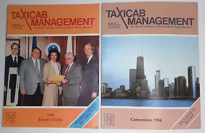 Two Taxicab Management Industry Magazines 1984 Peugeot Cabs Toplight & Meter Ads • $19.95