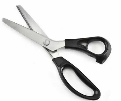 Pinking Shears Stainless Steel Dressmaking Scissors Fabric Zig Zag Cut Scissor!! • £9.99