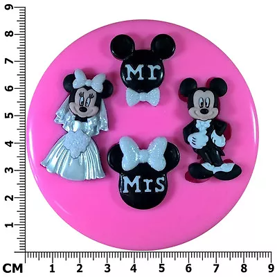 Mr & Mrs Mickey & Minnie Mouse Wedding Engage Silicone Mould By Fairie Blessings • £8