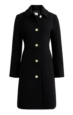 J.Crew Factory Womens $298 Wool Blend Lady Coat Black Size 0 AT107 • $90