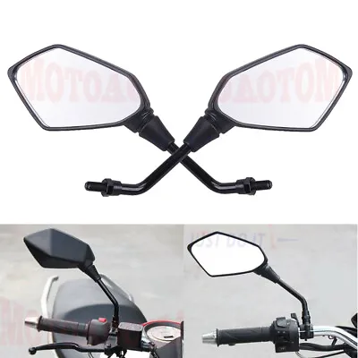 Pair Universal 10mm Motorcycle Motorbike Rearview Rear View Side Mirrors USA • $17.69