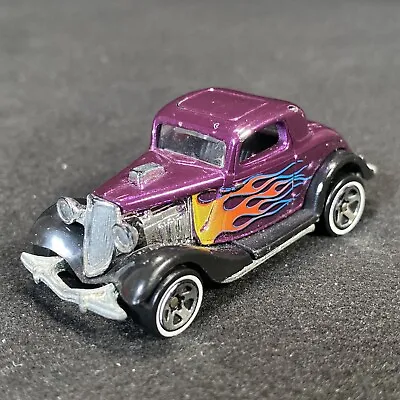 Vintage 1979 Hot Wheels Hot Rod Purple With Side Flames White Wall Tires • $5