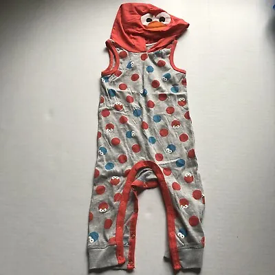 Isaac Mizrahi Loves Sesame Street Infant Girls Size 12M Romper Elmo Hoodie A2442 • $10