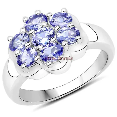 Natural Tanzanite Gemstone With 925 Sterling Silver Ring For Women's #4526 • £114.73