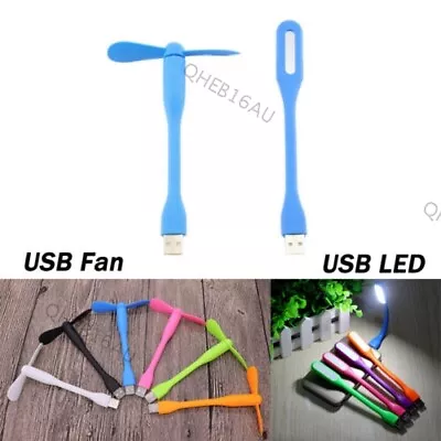 Flexible Mini LED USB Night Light USB Fan Computer Laptop Power Bank 23H • $1.96