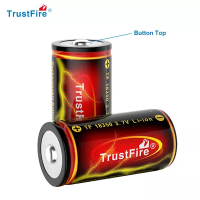 Trustfire Rechargeable 18350 1200mAh 3.7V Li-ion Battery With PCB Protection • £17.99