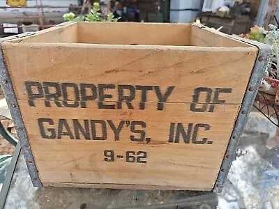 Vintage Gandy's Dairy Milk  Crate Wood Metal Box  1962  DallasTexas ~ • $35