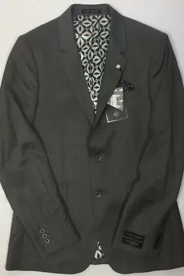 Bnwt Ted Baker Jacket Mason Debonair Plain Grey 36  Chest • £59.99