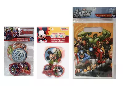 Pack Of 2 - Avengers/Mickey Mouse Baking Cups And Toppers/ Favor Bags Party • $11.99