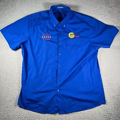 Miracle Body & Paint Shirt Mens 2XL XXL Button Up Blue Short Sleeve Employee • $29.95