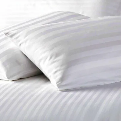 Pack Of 4 Hotel Quality Egyptian Stripe Luxury Soft Pillows Hollowfibre Filled • £14.99