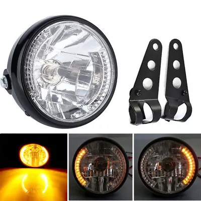 7 Motorcycle LED Headlight Turn Light With Bracket Universal For Honda Yamaha • $20.88