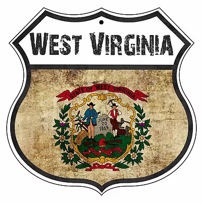 West Virginia Country Flag Shield Highway Road Street Aluminum Metal Sign • $14.99