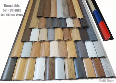 £3.99 • Buy New Floor/Carpet Laminated Threshold Strips Adjustable Height/Pivot 38mm X 90cm