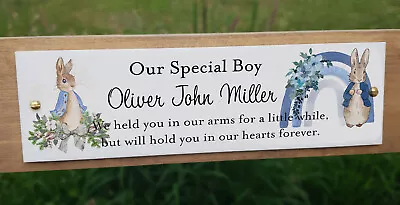 Peter Rabbit Memorial Garden Bench Plaque - Baby Loss - Miscarriage Remembrance • £9.85