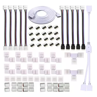 74pcs 4-Pin 5050 10mm RGB LED Strip Lights Connector Kit DIY Solderless Adapter • $24.99