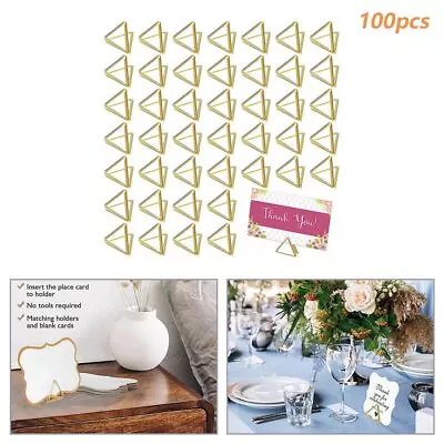 100x Metal Table Card Holder Stand Number Place Name Menu UK Party Wedding Decor • £14.67