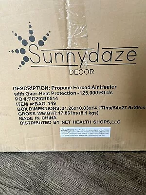 125000 BTU Steel Forced Air Propane Heater With Auto Shut Off By Sunnydaze • $159.99